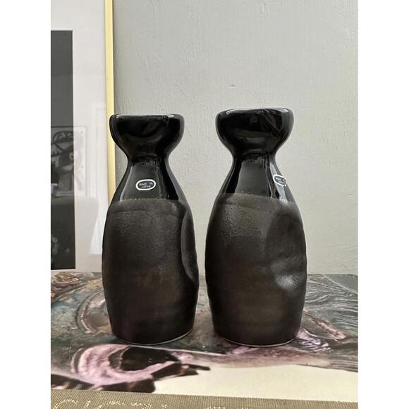 Other - Two Kagetsu Sake Bottles Ceramic Glossy and Metallic 4-5 fl oz Tokkuri